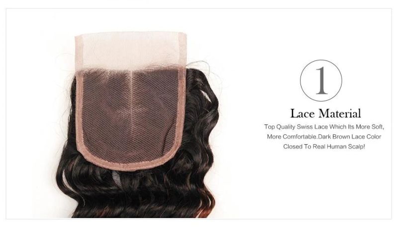 Two Tone Ombre Brazilian Hair Bundles with Closure Deep Weave 4PC Human Hair Extensions 1b/33 Spark Remy Hair Weave Can Be Mix
