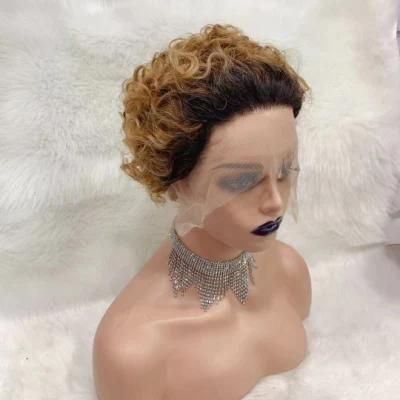 Raw Wig Vendors Short Inch Lace Front Party Wig Ombre Human Hair Wig