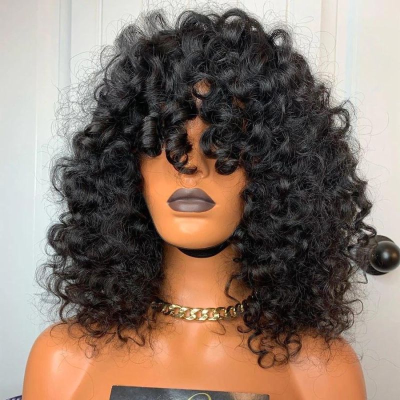 Kbeth Machine Made Wig for Black Women Glueless V Part Jerry Curl Wig Human Hair Peruvian U Part Raw Hair Vendors Wholesale