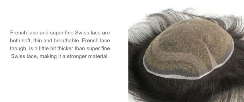 Full Lace Base - Bleached Knots - Real Human Hair - Men′s Favourite Hair System Wigs