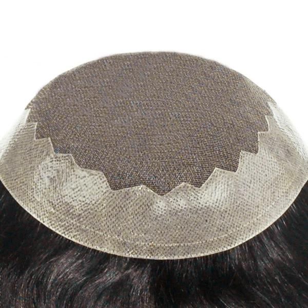 French Lace with Skin Around Indian Hair Lace Toupee