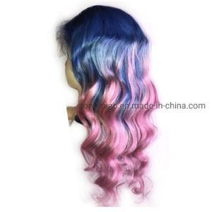 Hot Sale Raw Human Remy Brazilian Hair Front Lace Full Wig Ombre Remy Mix Color Indian Hair Wigs