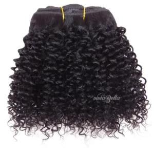Afro Curly Jet Black Kinky Curly 100% Human Clip-in Hair