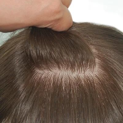 Injected Silicone Base Top Quality Natural Human Hair Toupee