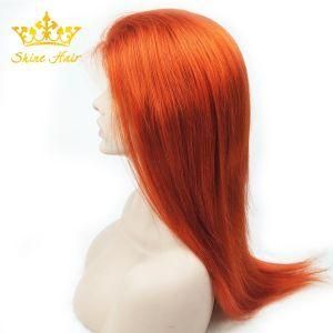 Orange Color Lace Wigs of Brazilian Human Hair Swiss Lace Straight Hair