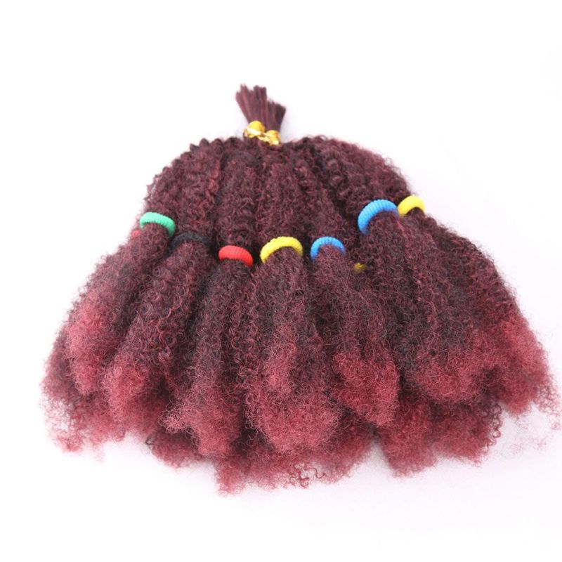 Afro Kinky Curly Bulk Synthetic Hair 14" Crochet Braid Hair for Women Hair Extensions