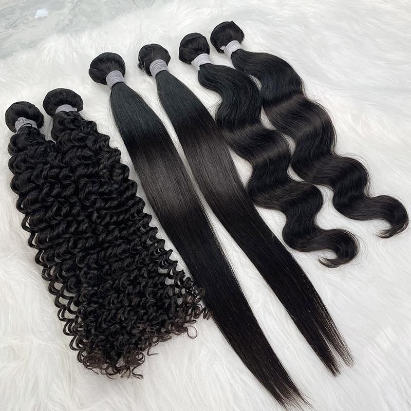 Unprocessed Raw Natural 100% Human Hair Bundle, Kinky Straight Curly Hair Weaves, Wholesale Remy Hair Malaysian Hair