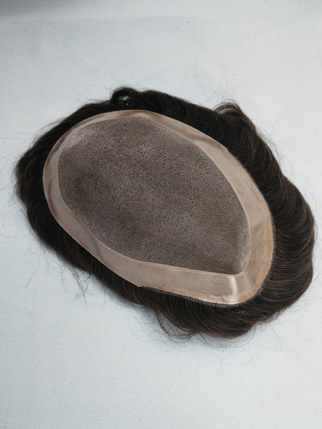 2022 Best Hand Knotted Natural Fine Mono Base Human Hairpiece Made of Remy Human Hair