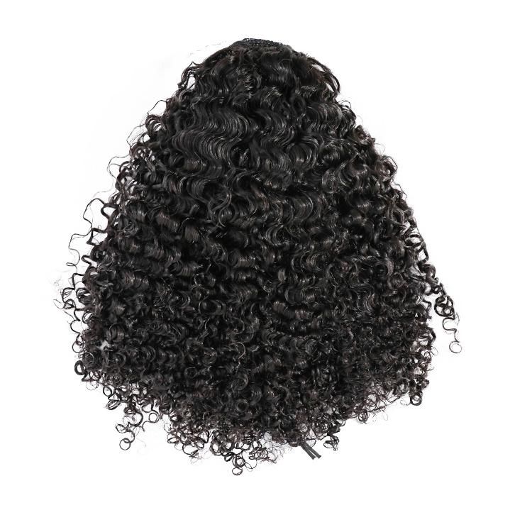 100% Human Raw Hair Kinky Curly Ponytail Drawstring Hair Extensions