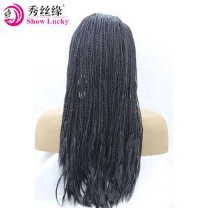 Hot Sales Style Braids Synthetic Lace Front Wig Braided Wigs High Temperature Fiber 2X Twist Braid Wig