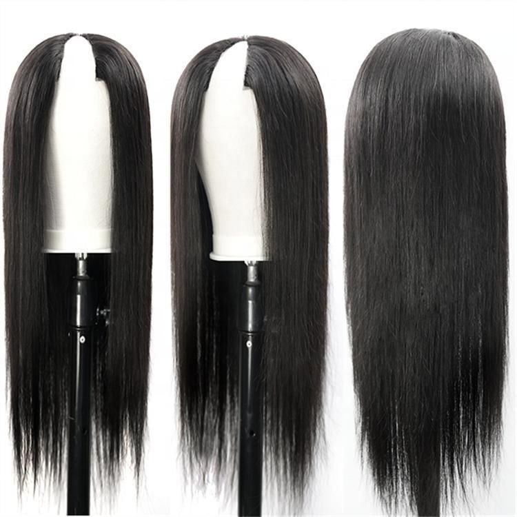 Wholesale Cheap Glueless Upgrade U Part Wig 100% Virgin Human Hair V Part Wigs No Leave out