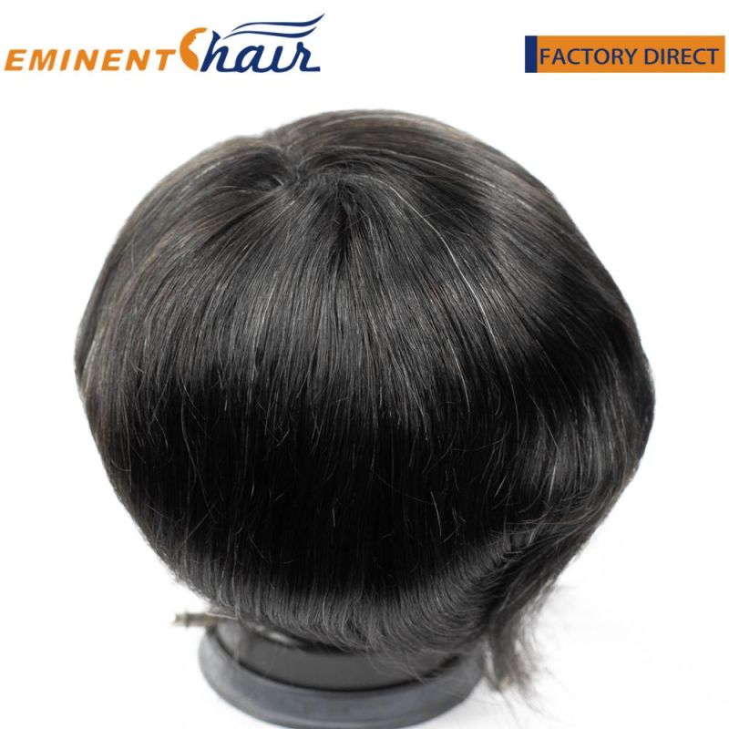 Human Hair Natural Effect Men′s Mono Toupee