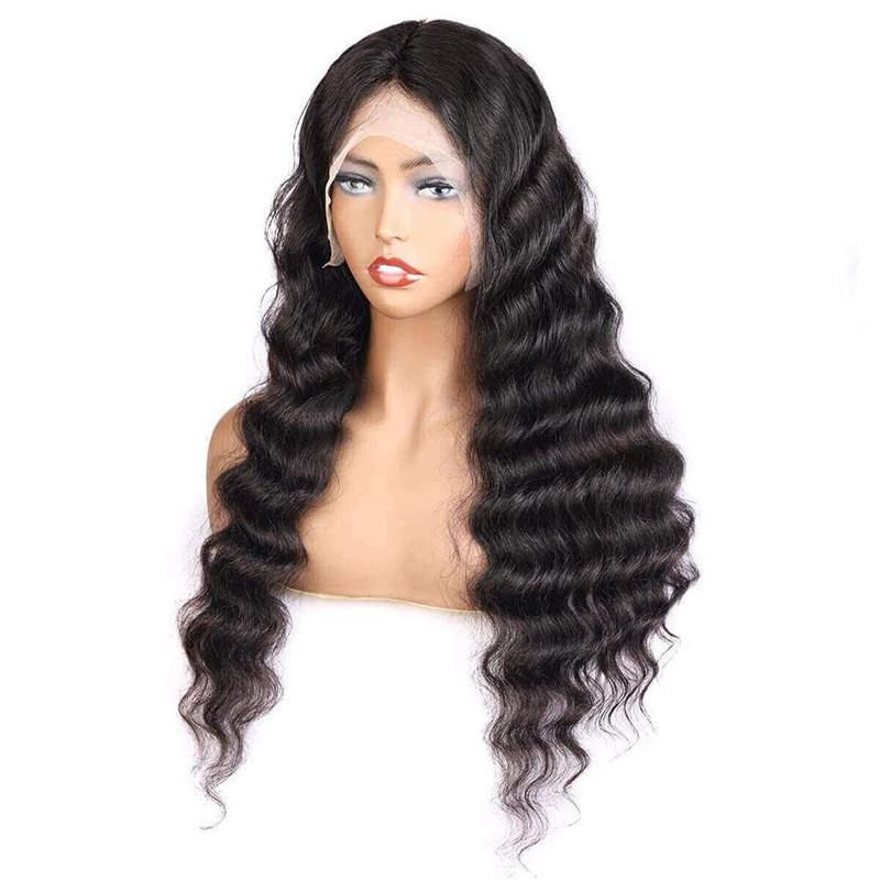 Cuticle Aligned Natural Human Hair Deep Wave HD Lace Frontal Wigs Grade 12A Peruvian Vietnamese Wigs