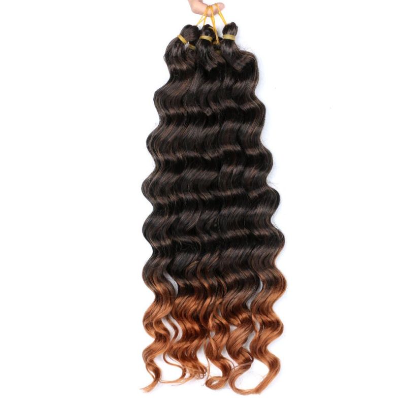 20inch Pre-Loop Deep Wave Curly Braiding Hair Wholesale Synthetic Ombre Extension