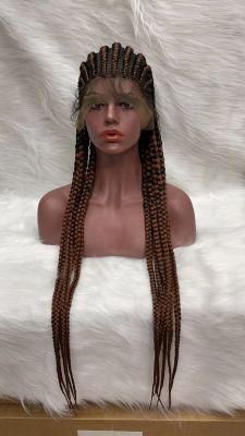 Hot Sale Cheap Nature Synthetic Hair Wigs 30 Inch Braided Wig Synthetic Hair Wigs with Highlights