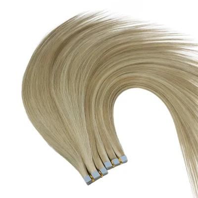 12A 100% Raw Cuticle Aligned Russian Human Tape in Hair Extensions