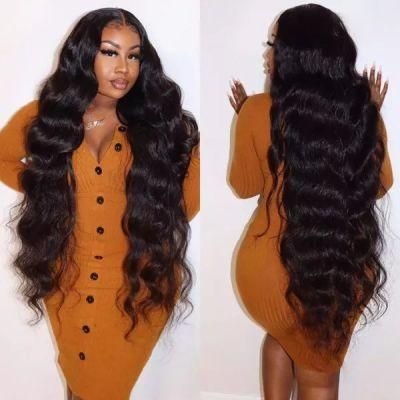 16-36in Long Wigs Body Wave Human Hair Lace Front Wigs