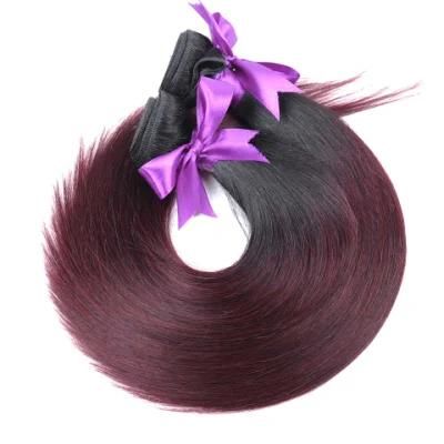 Red Burgundy Brazilian Hair Straight 100% Human Hair Weave Bundles Blends Well 10-26 Inches Non Remy Free Shipping
