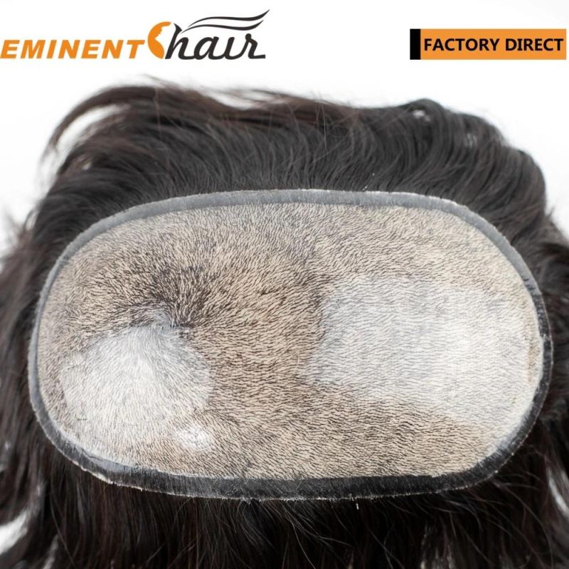 Custom Silica Injection Skin Base Strong Toupee Hair Replacement for Men