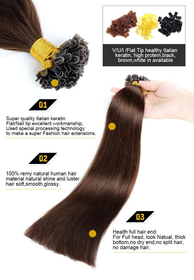 Full Cuticles Double Drawn Remy Human Hair Utip Russian Human Hair Extension