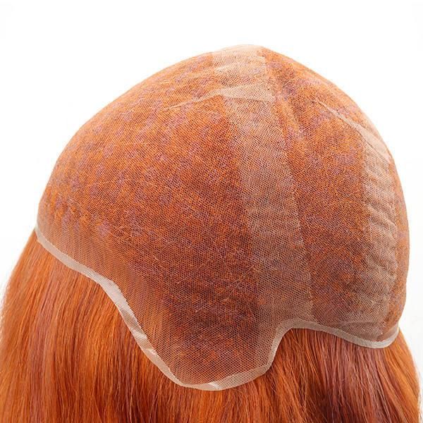 High Quality Red Color Full French Lace No Surgical Hair System