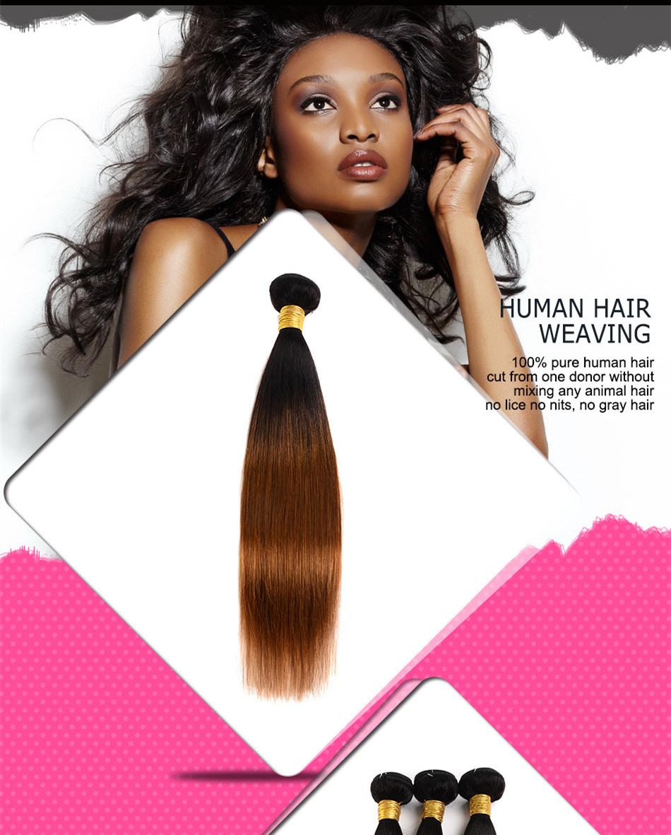 Ombre 1b/30 Brazilian Human Virgin Hair Natural Straight Remy Hair Weft