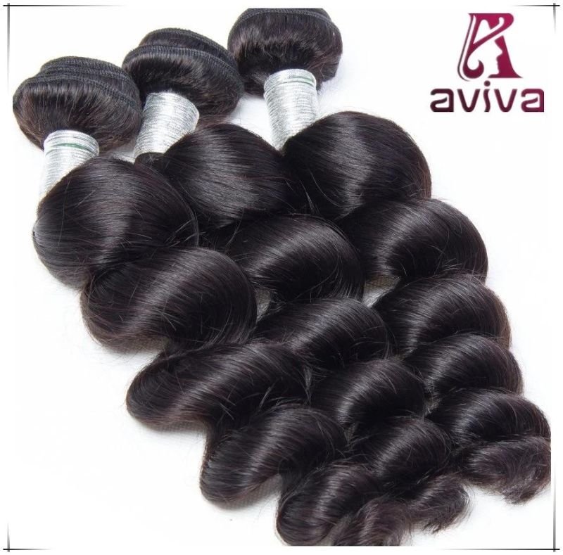 Peruvian Loose Wave Virgin Hair Double Weft Human Hair Extension Natural Black