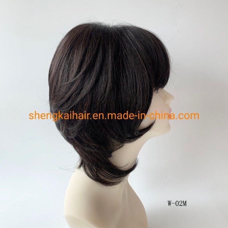 Wholesale Full Hand Tied Human Hair Synthetic Hair Mix Futura Monofilament China Wigs 533