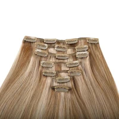 Qingdao Factory Unprocessed Invisible Remy Clip in Hair Extensions, Wholesale Full Head 100% Remy Human Hair.