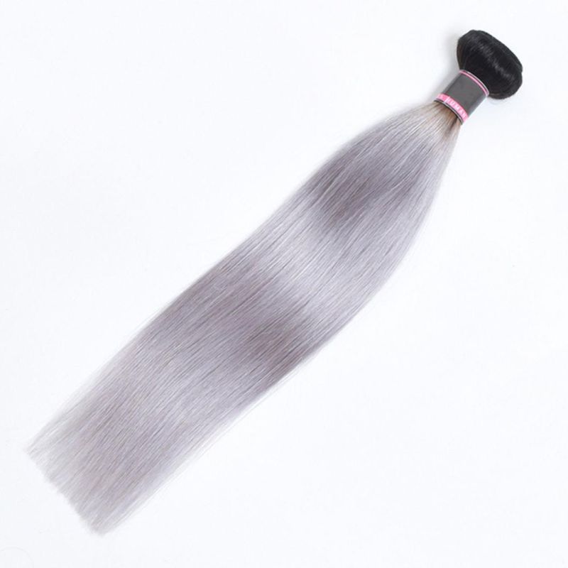 Straight Remy Hair Extensions Brazilian Human Hair Bundles 16 Inches T1b/613