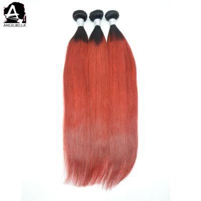 Angelbella Wholesale Price Mink Remy Hair Brazilian 1b#-Red Hair Bundles