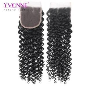 Malaysian Curly Lace Closure 4X4 Free Part Virgin Human Hair Closure Natural Color