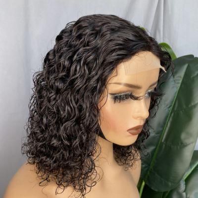 Kbeth Indian Brazilian Huixin Hair Cheap Vendor Machine Made 100% Virgin Human Hair Raw Weft Cuticle Short Deep Wave Closure Wig