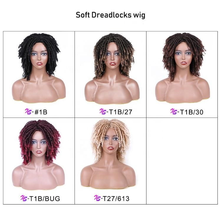 Dreadlocks Wig 6 Inch Ombre Crochet Braids Wigs Heat Resistant Synthetic Short Wigs