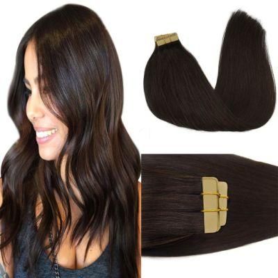 24inch Human Hair Extensions Tape in Dark Brown Remy Hair Extensions Silky Straight Tape in Natural Hair Extensions 50g 20PCS