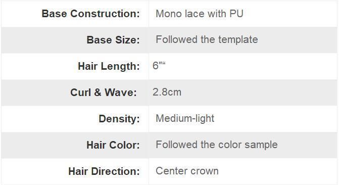 High Quality Hair Replacement System Full Lace Human Hair Toupee