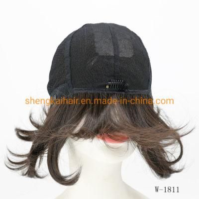 Wholesale Quality Handtied Human Hair Synthetic Hair Mix Ladies Hair Wigs