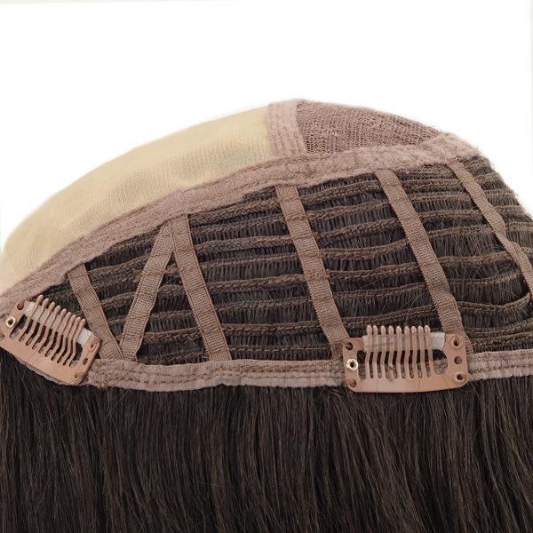 Mono Natural Hair Toupee Machine Made Human Hair Topper for Women