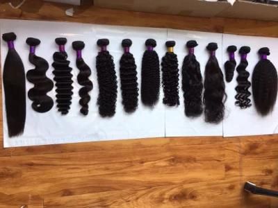 Various Wavy Curly 100% Virgin Human Hair Weft Bundles with Lace Closures and Frontals