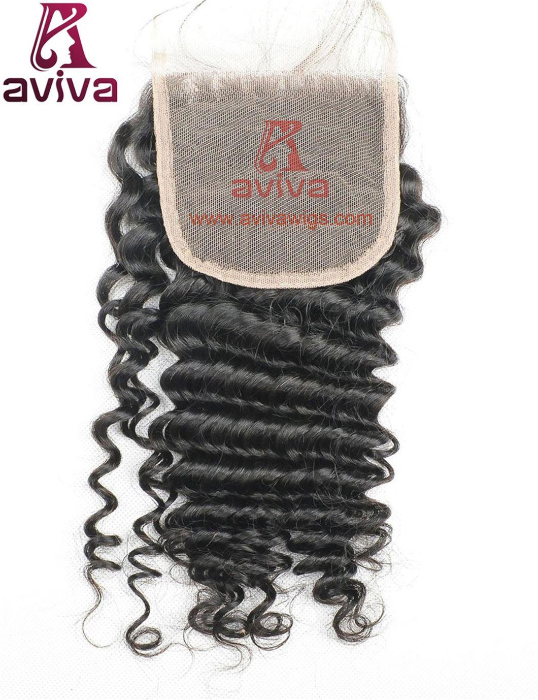 Brazilian Deep Curly Lace Frontal Closure Mocha Virgin Hair