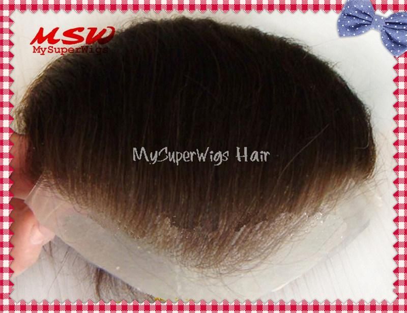 2022 V-Looping Hair Clear Thin Poly Base Men′ S Hairpiece