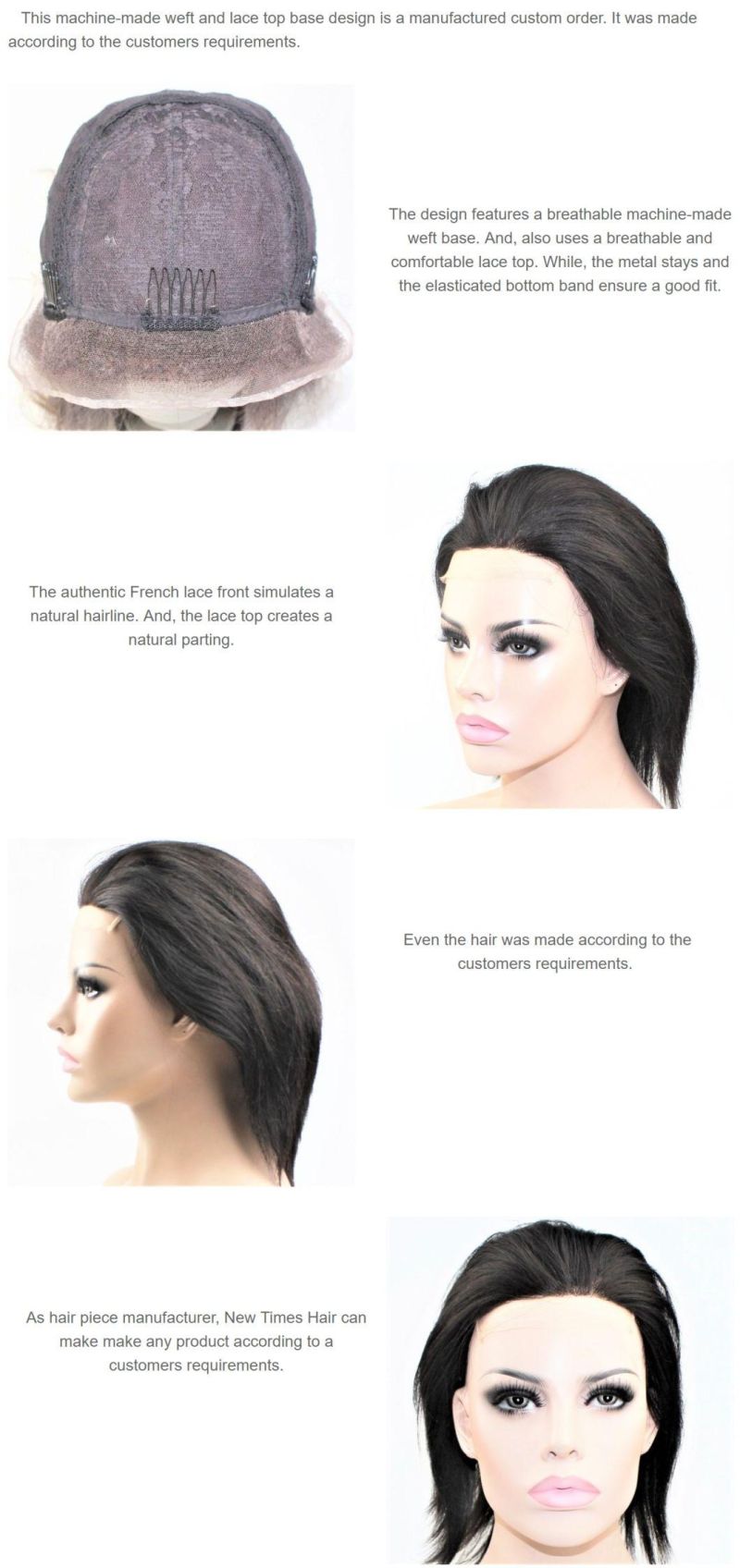 Silk Top Lace Front Remy Human Hair High Quality Hair Replacement for Women