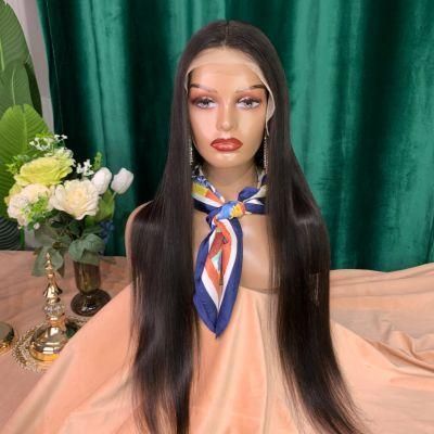 Wholesale Wigs 100% Human Hair 28 Inches Indian Virgin Free Part HD Swiss Lace Straight Natural Human Hair Wigs for Black Women