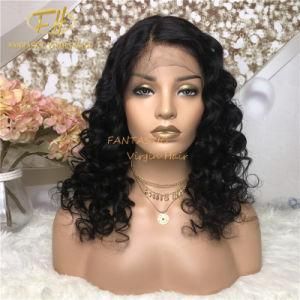 100% Brazilian/Indian Virgin/Remy Human Hair Full/Frontal Lace Wig with #1b Color