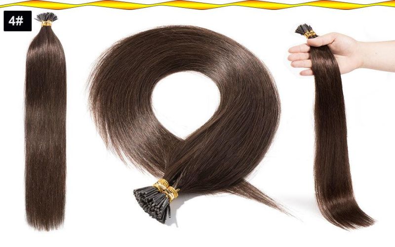 Straight Keratin Capsules Human Fusion Hair I Tip Hair Extensions