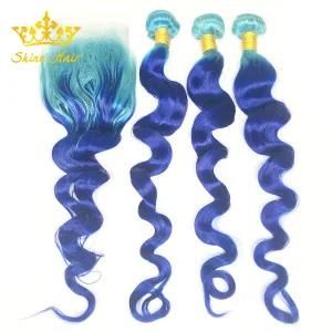 Green/Blue Color 100% Human Hair for Straight Body Wave Deep Wave Curly Hair Bundle