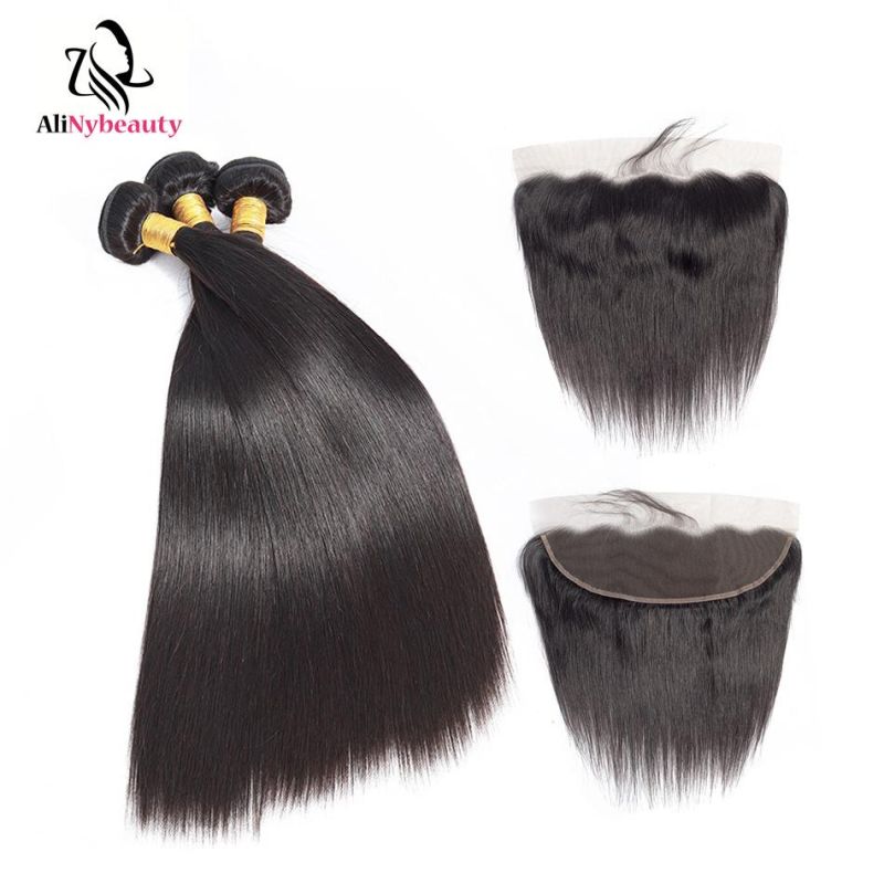 Alinybeauty Wholesale Brazilian Human Hair Lace Frontal with Bundles