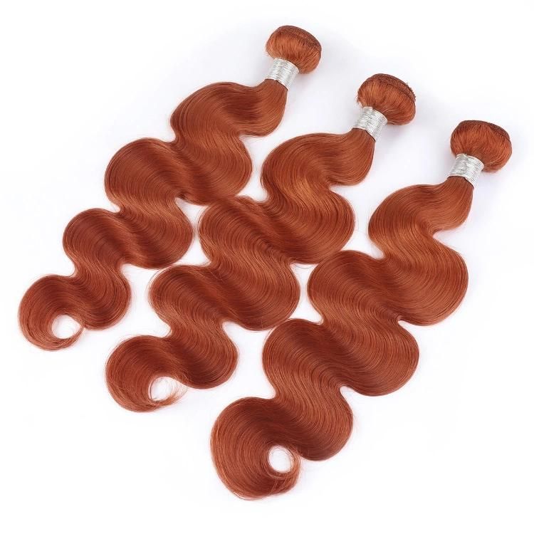 100% Remy Hair Brazilian Virgin Body Wave Human Hair Weft #Ginger