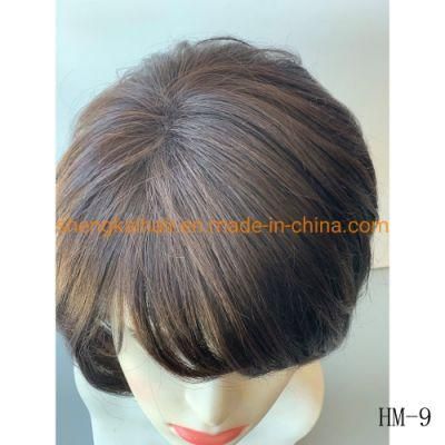 Wholesale Popular Style Human Hair Synthetic Mix Full Handtied Hair Wigs for Lady