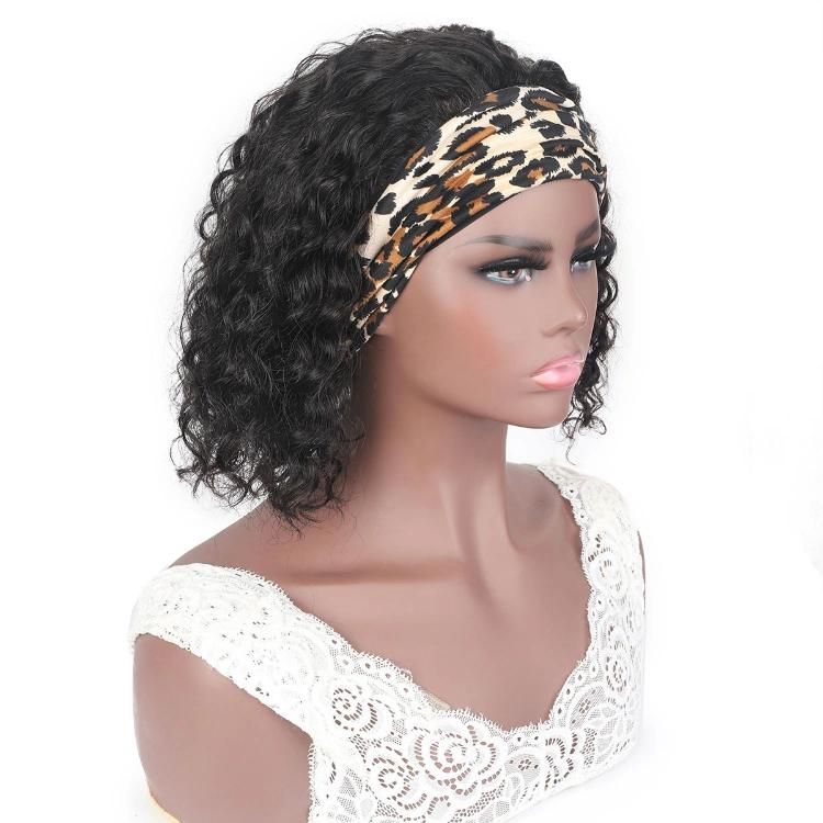 Wholesale Water Wave Headband Machine Made Human Hair Wigs